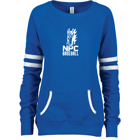 NPC Baseball Ladies Varsity Fleece Crew Neck Pullover