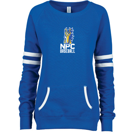 NPC Baseball Ladies Varsity Fleece Crew Neck Pullover - Image 3