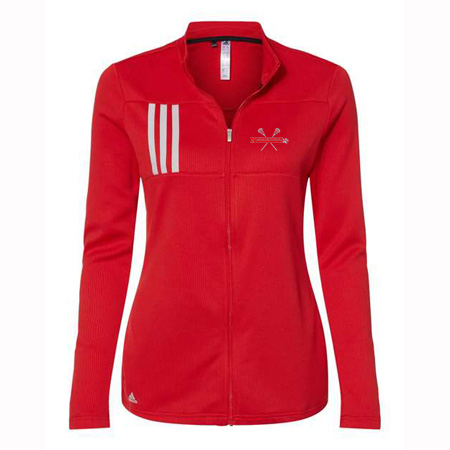 NV Mens Lacrosse Ladies Adidas 3-Stripes Double Knit Full Zip Pullover - Image 3