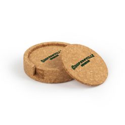 Alternative view of Coopersville Circular Cork Coaster Set of 4 with holder