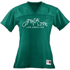 Alternative view of Cottage Life Ladies Junior Fit Replica Football Tee