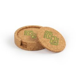 CP Lacrosse Circular Cork Coaster Set of 4 with holder
