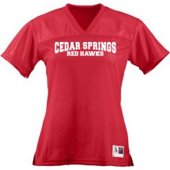 Alternative view of Cedar Springs Ladies Junior Fit Replica Football Tee