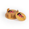 East Kentwood Round Bamboo Coaster Set of 4 with holder