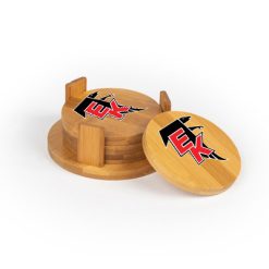 East Kentwood Round Bamboo Coaster Set of 4 with holder