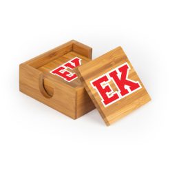 Alternative view of East Kentwood Square Bamboo Coaster Set of 4 with holder