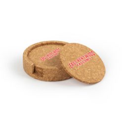 Alternative view of East Kentwood Circular Cork Coaster Set of 4 with holder