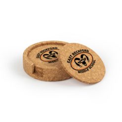 ERMS Circular Cork Coaster Set of 4 with holder