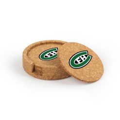 FHC Circular Cork Coaster Set of 4 with holder