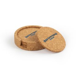 Alternative view of Grand Rapids Christian Circular Cork Coaster Set of 4 with holder