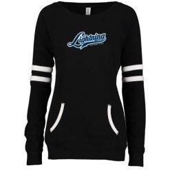 Alternative view of Lightning Bolts Ladies Varsity Fleece Crew Neck Pullover