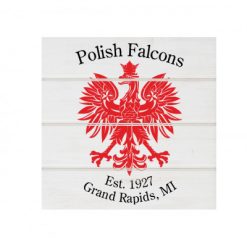 Polish Falcons White Wood Pallet Coaster  Set of 1  no holder