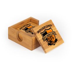 Alternative view of Rockford Boys S&D Square Bamboo Coaster Set of 4 with holder