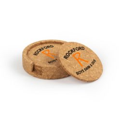 Alternative view of Rockford Boys S&D Circular Cork Coaster Set of 4 with holder