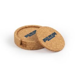 Alternative view of Sparta Circular Cork Coaster Set of 4 with holder