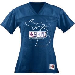 USA Strong MI Tough Ladies Junior Fit Replica Football Tee