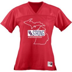Alternative view of USA Strong MI Tough Ladies Junior Fit Replica Football Tee