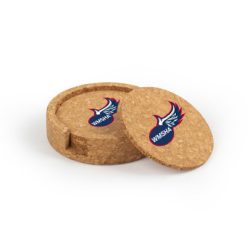 WMSHA Circular Cork Coaster Set of 4 with holder
