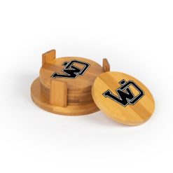 Alternative view of West Ottawa Round Bamboo Coaster Set of 4 with holder