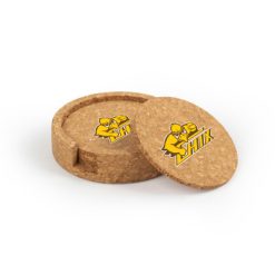Zeeland East Circular Cork Coaster Set of 4 with holder