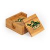 Zeeland West Square Bamboo Coaster Set of 4 with holder