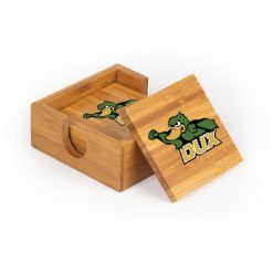 Zeeland West Square Bamboo Coaster Set of 4 with holder