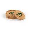 Zeeland West Circular Cork Coaster Set of 4 with holder